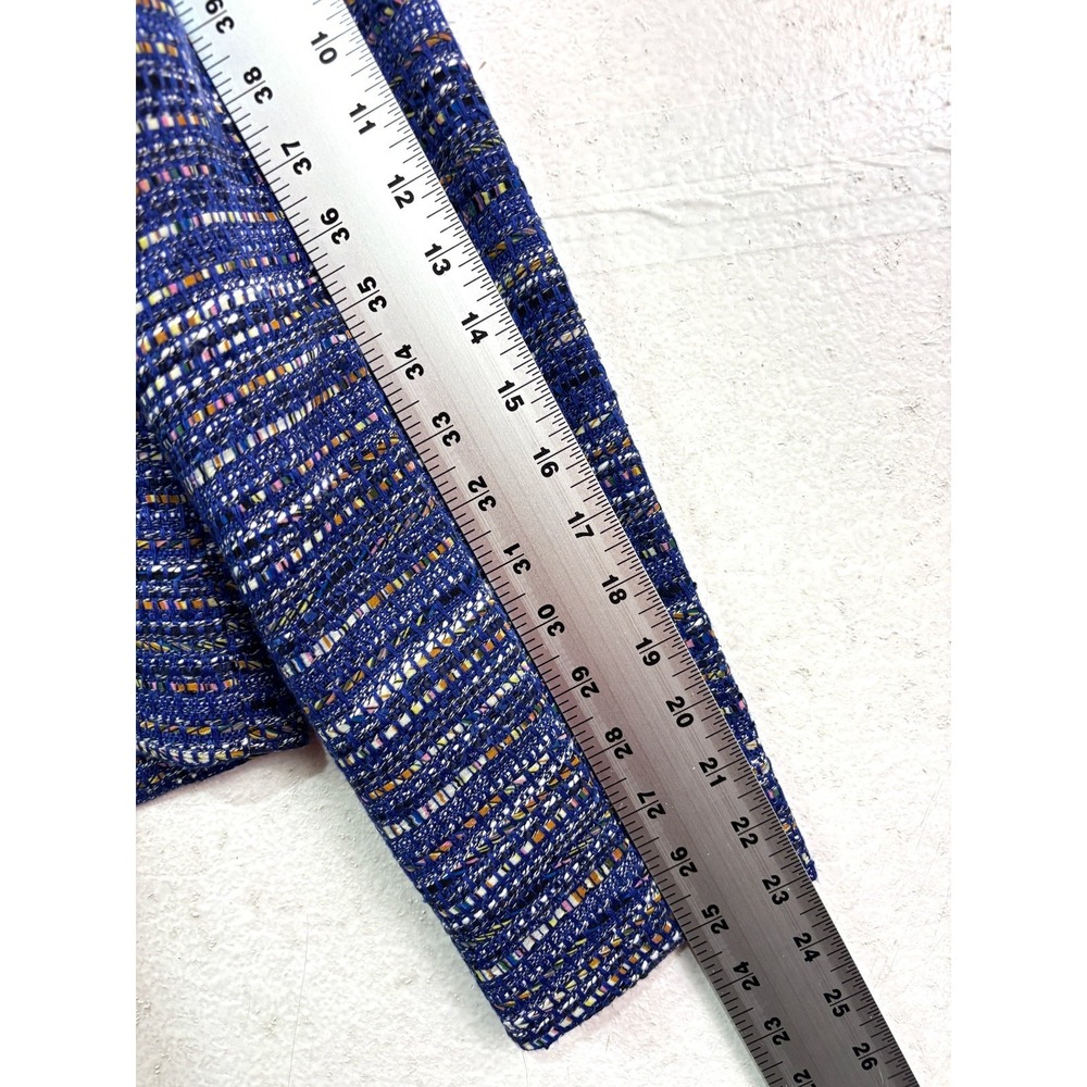 NEW J Crew Medium Royal Multi-Color Blue Boucle Tweed Rack Blazer Cropped Womens - Picture 13 of 14